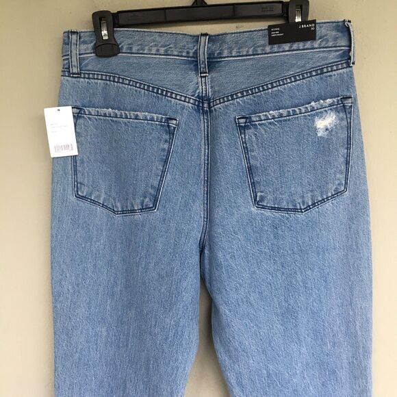 J Brand Wynne Jeans Women 30 High Waist Crop Straight Leg Distressed Raw Hem - Picture 7 of 13